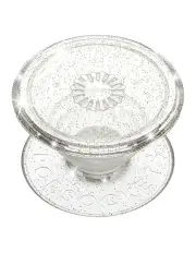 [PopSockets] PopGrip Glitter Swappable Phone & Tablets Grip in Clear Silver