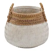 Amalfi Bambu Storage Basket Woven Laundry Basket Plant Holder Boho Home Decor