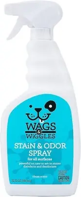 Wags & Wiggles Stain & Odor Spray, 32Oz - Pet Carpet Cleaner for Stains, Oxygen-