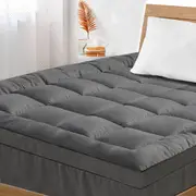 Mona Bedding Bamboo Fibre Pillowtop Mattress Topper 1100GSM Underlay Pad Protector Cover All Sizes