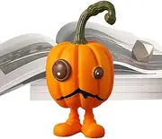 Artificial Pumpkin | Pumpkin Figurines Creative Halloween Resin Crafts - Funny Decorative Halloween Expressive Pumpkin Sculpture Ornament for Table Centerpiece Shelf Evikoo