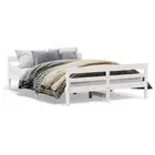 Bed Frame without Mattress White 137x187 cm Double Solid Wood Pine vidaXL