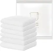 DAWNTREES 6 Pack Disposable Bath Towels, 70X140cm Large Hair Towels Disposable Spa Towels for Bathroom, Absorbent & Quick Dry, White (6)