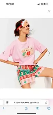 NEW PETER ALEXANDER Pink PJ SET TOP SHORTS SIZE S RRP$109