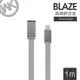 【WK香港潮牌】1M 火焰鋅合金系列 Micro-USB 充電傳輸線 灰色/WDC 006-THM