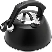 Whistling stovetop Tea Kettle with Thermometer,2.5L Stainless Steel teapot,Whistle teapot with Nylon Handle,Kettle for Gas Stove,Induction Cooker,hot Water Fast to Boil,Camping hob Kettle