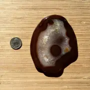 Agate Quartz Crystal Geode Slice Thick Cut Polished Rock Orb Banding 4.5" Long