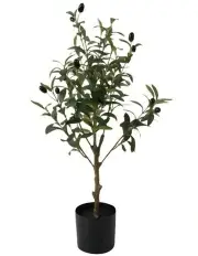 [Willow & Silk] Artificial Olive Tree Pot Plant 60cm in Black