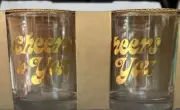 Set Of 2 Christmas Whiskey Glasses “CHEERS TO YOU” Holiday Party drinking glass