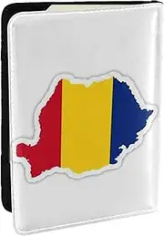 [JEJEA] Romania Flag Map Print Travel Organizer Credit Cards Case Passport BookPassport Holder Cover Wallet forTraveling,, Black, One Size