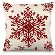 NEW CHRISTMAS SNOWFLAKE DECOR DECORATIVE LINEN BLEND PILLOW COVER 18" X 18"