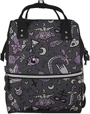 GaxfjRu Purple Black Goth Spooky Durable Pañaleras Para Bebe - Versatile Diaper Bag Backpack and Baby Diaper Bag for Moms and Dads