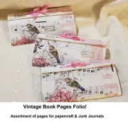 Vintage Book Pages Folio Assortment of Papers - Papercraft & Junk Journals -Aus