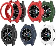 Compatible with Samsung Galaxy Watch 4 Classic Case 46mm, Protective Edge Case with Bezel Ring Cover Case Frame for Galaxy Watch 4 Classic 46mm (Black/Blue/Red/White/Green, Watch4 Classc 46mm)