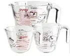 Pyrex Snoopy Measuring Cup Tempered Glass Heat Resistant Set of 3 Size From JP