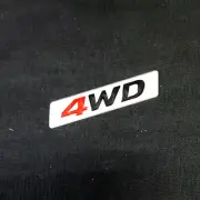 1x Silver Red Black 4WD Matte Metal Emblem Decal Sticker Badge Racing Door Turbo (for: Renault)