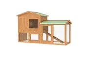Oppsbuy Rabbit Hutch Chicken Coop Guinea Pig Cage Large 145cm