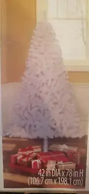 Holiday Time 6.5' White Madison Pine Pre-Lit 400 Clear Light Christmas Tree NIB