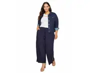 Autograph - Womens Plus Size - Summer - Pants / Trousers - Blue - Ankle Length - Navy - Smart Casual - Fashion Apparel - Office Clothes - Work Wear