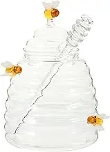 iplusmile 1Set with Dipper Glass Honey Dispenser for Storing Syrup Jams and Seasonings Versatile Kitchen Storage Jar for Honey Snacks and More