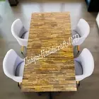 Tiger Eye Gemstone Table – Natural Stone Side Table – Luxury Crystal Accent Slab