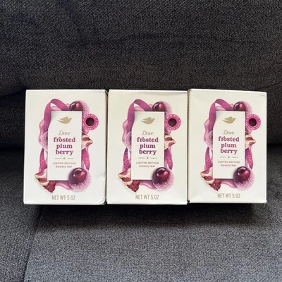 A Lot 3 Dove Frosted Plum Berry Beauty Bar Soap 5oz Limited Edition