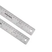 2pcs Stainless Steel Ruler 18" 24" Double-Scale Metal with Non-Skid Backing