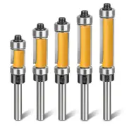 5Pcs Flush Trim Router Bit 1/4 Inch Shank Top and Bottom Bearing Flush Trim Bits