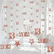 Rose Gold 13th Birthday Decorations for Girls, Pre-Stung Glitter Twinkle Number 2012 13 Years Old Hanging Streamer Banner Party Supplies, Happy 13th Bday Thirteen Official Teenager Decor