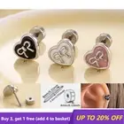 Heart Bowknot Shape with Enamel Cartilage Earring Stud Helix Lobe Piercing 20G