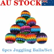 6 Juggling Balls Classic Bean Bag Set Juggle Magic Circus Beginner Kids Toy Gift
