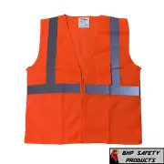 LARGE ANSI CLASS 2/ Reflective Tape/ High Visibility Orange Safety Vest