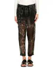ANN DEMEULEMEESTER Black Silk Trousers size 38 EU/4 US