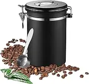1.8L Coffee Bean Storage, Airtight Coffee Canister, With Measuring Spade, Date Tracker and One-Way Air Vent. Coffee Canister, Suitable for Coffee Powder, Coffee Beans, Tea, Flour, Grains, Sugar