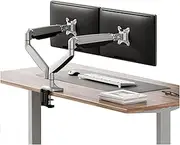 Monitor Arm Gas Dual Monitor Desk Mount for Max 32 inch, 19.8 lbs Screen, Aluminum Monitor Arm Mount Adjustable Gas Spring Monitor Arm with VESA 75/100mm Monitor Desk Mount