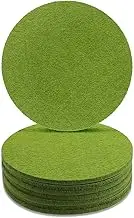 Bewudy 12 Pcs Coasters - Round Felt & Cork, Heat Resistant Reusable Tea or Coffee Coasters for Home Decor, Bar Decor and Housewarming Gift (Green)
