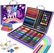CutteeyFyry Unicorn Art Set for Kids,Colouring Set for Children Age 4-12,Drawing Sets for Kids With Marker Pens,Oil Pastels,Crayons,Colored Pencils,Girls Colouring Sets&Arts And Crafts for Kid