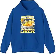[X.Style] Macaroni and Cheese Meme Rap Style 90s Vintage Funny Hoodie for Adults Hooded Neck Long Sleeve Pullover Royal 3XL
