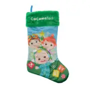CoComelon 20 inch Velour Christmas Stocking, Polyester, Green, Christmas Decorat