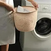 Plastic Laundry Hamper,Flexible Laundry Basket,Laundry Hamper with Handles,Dirty Clothes Storage Basket for Clothes,Bedroom and Storage (Coffee)