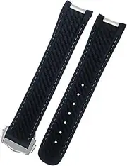 [KAVJU] 20mm 21mm Fluorous Rubber Watchband For Omega Seamaster Watch AT150 AQUA TERRA 150 FKM Soft Strap Folding Buckle