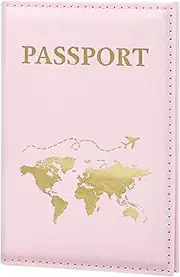 [ILIYAH] Passport Cover Waterproof Passport Holder Travel Accessories Passport Protector Women Premium PU Leather Minimalist Passport Holders(Pink)