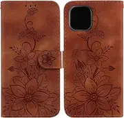 Compatible with Nothing Phone (1) 5G Flip Kickstand Cover,Compatible with Nothing Phone (1) 5G Card Slot Wallet Case Brown