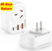 AU to Japan Travel Adapter 2 Pack Type A Power Plug for Japan Thailand USA