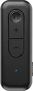 Wireless Transmitter, Receiver Transmitter, 15m Range, Long Playback Time, Back Clip Design, Car Audio Adapter for Tablet and Computer Use, 180mAh, Black, 1 Set