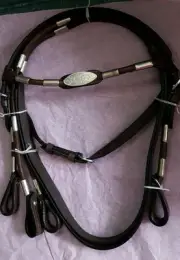 Showman MINI horse Size Brown Leather Poco Headstall w/ Reins!! NEW HORSE TACK!!