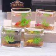4pcs Miniature Fish Tanks Mini House Decors Mini Resin Fish Tanks Ornaments