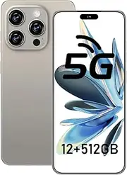 I16 ProMax Smartphone Unlocked Cell Phone, 6.99“ HD Screen5G Phone, 12+512GB phone unlocked, Android 13.0, 68+108MP Zoom Camera, Fingerprint Button Unlock-and take photos,Dual SIM, Face ID (Grey)