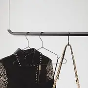 Ceiling Mounted Clothes Rail - 70cm - Black