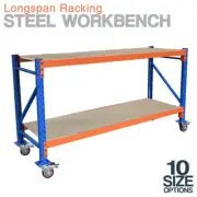 LONGSPAN Mobile Workbench Garage Shed Workshop Warehouse Racking Steel Table